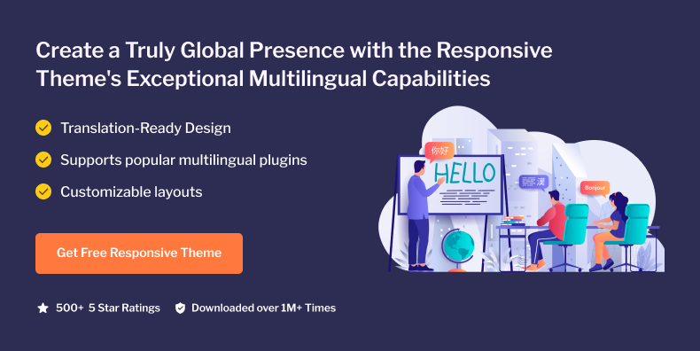 Create a truly global presence with the Responsive theme's exceptional multilingual capabilities